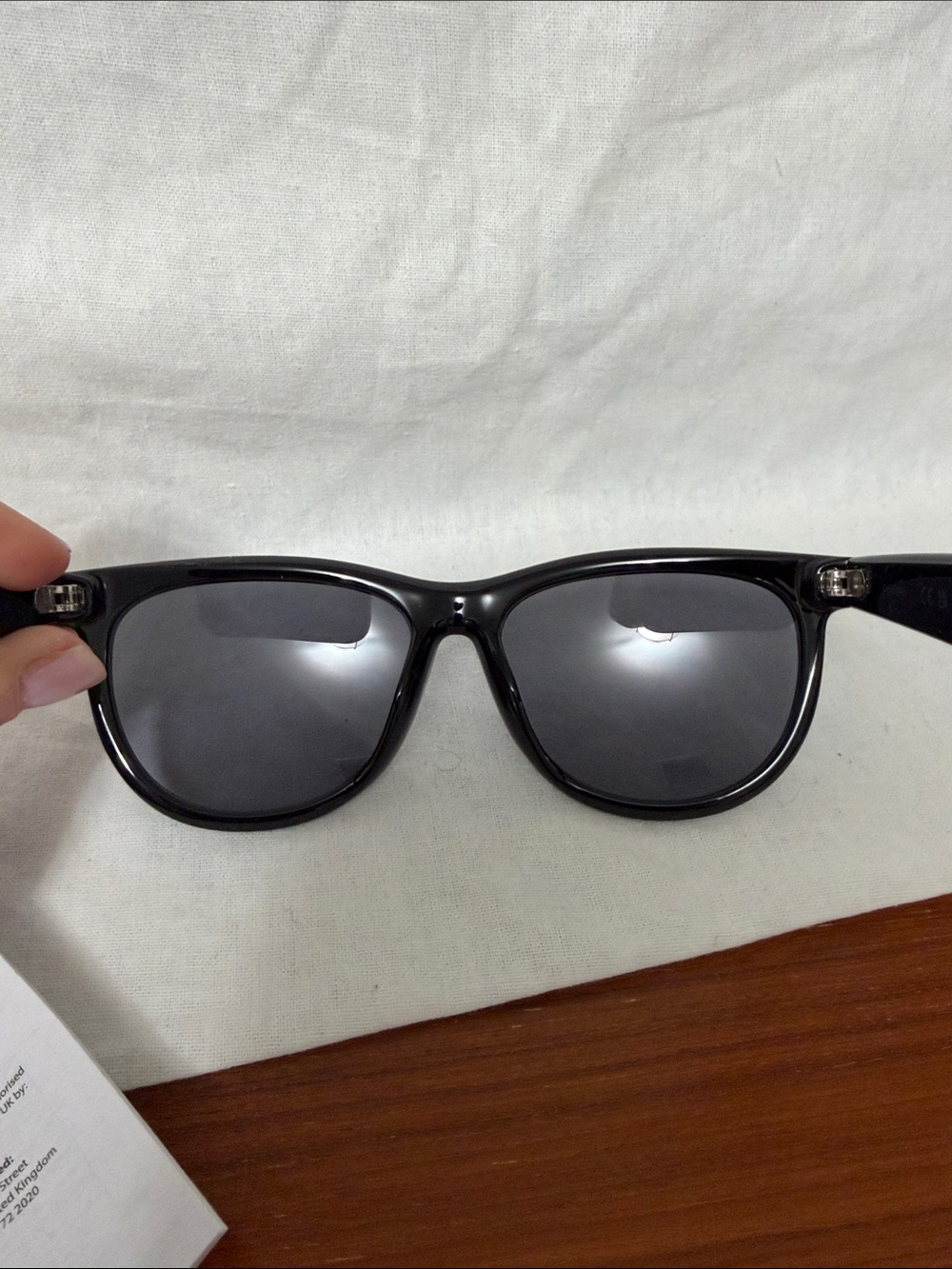 Calvin Klein Glossy Black Sunglasses with Smoke Lenses - Picture 5 of 5